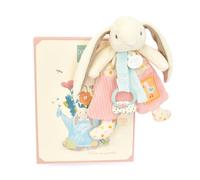 Doudou et Compagnie - Lapin CIBOULETTE - Doudou Lapin Attache-Sucette - Rose - Attache Tétine pour Enfants dès la Naissance - 19 cm - Idée Cadeau avec Boîte Cadeau pour Offrir - DC4209