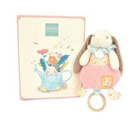 Doudou et Compagnie - LAPIN CIBOULETTE - Doudou Lapin Boîte à Musique Rose - 20cm - avec Boîte Cadeau pour Offrir - Idée Cadeau Pour Enfants Filles et Garçon dès la Naissance - DC4210