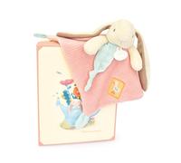 Doudou et Compagnie – Doudou plat Lapin Ciboulette – Rose 27 cm – Dès la naissance – Avec boîte cadeau