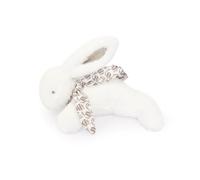 Doudou et Compagnie - LAPIN DOUDOU - Peluche Doudou Lapin Habillée d'un Foulard en Lin - Blanc - 29 cm - Pour Enfants dès la Naissance - Garantie Doudou Perdu - Avec Boite Cadeau pour Offrir - DC4142