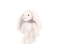 Doudou et Compagnie – Peluche Lapin Fleurette 25 cm – Blanc, ultra douce, motif fleuri