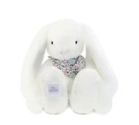 Doudou et Compagnie - Lapin Fleurette Blanc - Peluche - 50 cm - DC4306 | Doudou Bébé Dès la Naissance - Foulard Fleuri - Lavable - Garantie Doudou Perdu - Avec Boîte Cadeau - Idée Cadeau Naissance