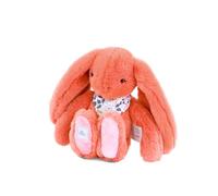 Doudou et Compagnie - Lapin Fleurette Terracotta 25 cm - Peluche Bébé Mixte Ultra Douce avec Foulard Fleuri - Doudou Naissance Coloris Terracotta - Idée Cadeau avec Boîte Cadeau - DC4298