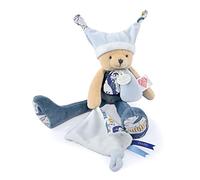 Doudou et Compagnie - Les Petits Futés - Doudou pantin ours bleu 3 histoires- Bleu - 35cm - Cadeau naissance - DC4062