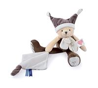 Doudou et Compagnie - Les Petits Futés - Doudou pantin ours taupe 3 histoires- Gris - 35cm - Cadeau naissance - DC4061