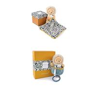 Doudou et Compagnie Lot Boh'aime : 1 Pantin Lion avec Doudou + 1 Boîte à Musique Lion - Cadeau Naissance Filles et Garçons - Doudous Adorables et Extra Doux - Garantie Doudou Perdu