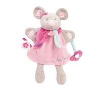 Doudou et Compagnie – Marionnette à main Souris Pearly Rose – Peluche 2-en-1 28 cm Gris/Rose