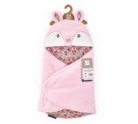 Doudou et Compagnie - Nid d'Ange Douillet Faon - 0-6 Mois - 69 cm - DC4031 | Couverture Matière Peluche Rose et Fleuri - Collection Boh'aime - Pour Siège Auto, Cosi et Poussette - Cadeau de Naissance