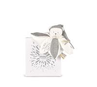 DOUDOU ET COMPAGNIE - Ours ARGENT Doudou Collector Ultra Doux - Doudou Bébé Édition Limitée 25 Ans - Tissu Brodé Élégant - Garantie Doudou Perdu - Idée Cadeau Naissance pour Filles et Garçons - DC4337
