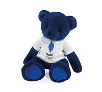 Doudou et Compagnie - Ours Equipe De France - Licence Officielle des Jeux Olympiques De Paris 2024 - Peluche - Dès la naissance - Pour Bébé - 30 cm - Bleu - JO2454