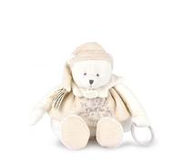 Doudou et Compagnie Pantin d'activités Ours blanc – Édition 25 ans, attache-sucette intégrée