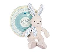 peluche Pantin en coton Bio - Lapin Blanc Doudou et Compagnie - Paris Blanc G