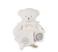 Doudou et Compagnie - Pantin Ours Argent avec Doudou Mouchoir - DC4339 | Collection 25 Ans - Peluche Douce - Garantie Doudou Perdu - Dès la Naissance - Avec Boîte Cadeau - Idée Cadeau de Naissance
