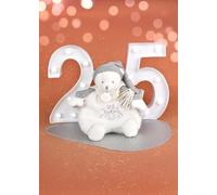 DOUDOU ET COMPAGNIE - Pantin Ours ARGENT Cape Collector - Peluche Ultra Douce 25 Ans - Doudou Bébé Mousseline Élégant avec Bonnet - Idée Cadeau Naissance - Garantie Doudou Perdu - DC4336