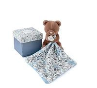 DOUDOU ET COMPAGNIE - Pantin Ours Marron 12 cm Avec Doudou Vice Versa - Collection Boh’aime - Dès la Naissance - Jolie Boîte Cadeau Fleur Incluse - Garantie Doudou Perdu - Idée Cadeau Bébé - DC4019