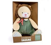 Doudou et Compagnie - Pantin souple Lion Couleurs Savane DC4069 - 30 cm Beige et Vert
