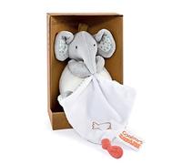 DOUDOU ET COMPAGNIE - Peluche Bébé Pantin Éléphant Avec Doudou Couleurs Savane - 15 cm de Douceur