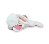 Doudou et Compagnie - Peluche Géante Lapin Happy Boho - 80 cm - DC3858 | Peluche XXL Blanc et Terracotta - Collection Happy Doudou - Garantie Doudou Perdu - Idée Cadeau Enfants et Naissance Bébé