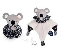 DOUDOU ET COMPAGNIE - Peluche Koala 3en1 Réversible: 1 Doudou + 1 Marionnette= 1 Petit Sac pour se Promener - 25 cm - Collection Petits Futés - Idée Cadeau Naissance - Garantie Doudou Perdu - DC3934
