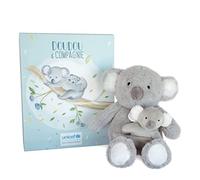 DOUDOU ET COMPAGNIE - Peluche Koala Avec Son Bébé - 25 cm - Couleur Gris - Collection Unicef - Douceur Exceptionnelle - Avec Boite Cadeau - Idée Cadeau Bébé Naissance - Garantie Doudou Perdu - DC3791