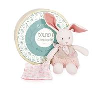 Doudou et Compagnie - Peluche Lapin Botanic Bio 100% coton 22 cm - Rose - Idée cadeau naissance