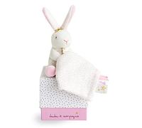 DOUDOU ET COMPAGNIE - Peluche Lapin avec Doudou Mouchoir Ultra Doux - Collection Perlidoudou - Facile à Attraper et Manipuler par Bébé - Garenti doudou perdu - Idée Cadeau Naissance - DC5678