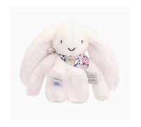 Doudou et Compagnie - Peluche Lapin Fleurette blanc 25 cm