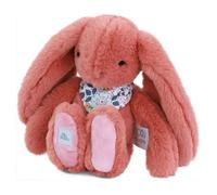Doudou et Compagnie - Peluche Lapin Fleurette terracotta 25 cm