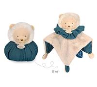 DOUDOU ET COMPAGNIE - Peluche Lion 3 en 1 Réversible: 1 Doudou + 1 Marionnette= 1 Petit Sac pour se Promener - 25 cm- Collection Petits Futés - Idée Cadeau Naissance - Garantie Doudou Perdu - DC3931