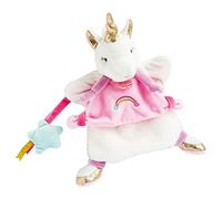 Doudou et Compagnie - Peluche Marionnette Licorne - Rose et Blanc - DC3320 | Marionnette à Main Ultra Douce - 25 cm - Compagnon de Jeu - Garantie Doudou Perdu - Dès la Naissance - Idée Cadeau Naissance