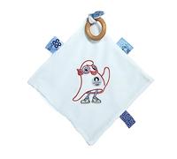 Doudou Plat Mascotte Jeux Olympiques Paris 2024 Avec Anneau En Bois - 25 Cm