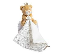 DOUDOU ET COMPAGNIE - Peluche Ours avec Doudou - Ours Petit Roi - 10cm - Miel - Lavable en Machine 30°C - Parfait pour Les Câlins Enfants - Cadeau De Naissance - Adapté aux Enfants dès 1 an - DC3515