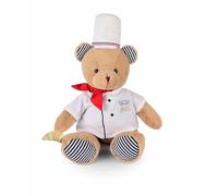 DOUDOU ET COMPAGNIE - Peluche Ours Chef avec Tablier, Toque & Croissant - 28 Cm - Collection Amour de Paris - Doudou Peluche Très Doux - Idée Cadeau Souvenir de Paris pour Adultes & Enfants - SP4288