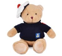 Doudou et Compagnie - Peluche Ours Marin Pull Bleu avec Béret - 28 cm - Doudou Peluche Marinière pour Enfants - Souvenir France Marin - Idée Cadeau Naissance pour Filles et Garçons - SP4539