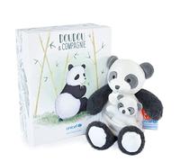 Doudou et Compagnie - Peluche Panda avec Son Bébé - UNICEF - 25 cm - DC3987 | Bébé Panda dans sa Poche - Gris et Blanc - Dès la Naissance - Avec Boîte Cadeau - Garantie Doudou Perdu - Idée Cadeau Enfant