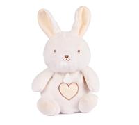 Doudou et Compagnie - Peluche Respirante Lapin Respi'Rêves - 28 cm - Doudou Musical Veilleuse - Lumineux avec Mouvement de Respiration - Aide Sommeil Bébé - Cadeau Naissance Fille Garçon - DC4685