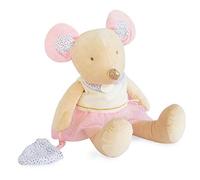 Doudou et Compagnie - Peluche Souris Avec Doudou - 50 cm - Beige/Rose - La petite Souris va passer - DC3505