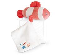 DOUDOU ET COMPAGNIE - Petite Peluche Poisson Clown avec Doudou Mouchoir - 16 cm - Corail - Collection Sous l'Océan - Avec Boite Cadeau - Idée Cadeau Naissance - Garantie Doudou Perdu - DC3655