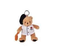 Doudou et Compagnie - Porte Clé Ours Peluche Boulanger - 15 cm - Ours Beige avec Baguette et Béret - Souvenir Français Paris - Cadeau Peluche Enfant et Adulte - Doudou Souvenir France SP4519
