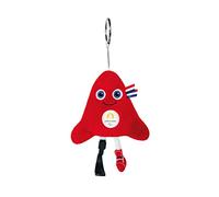 DOUDOU ET COMPAGNIE - Porte-Clé Peluche Phryge Paralympique - Mascotte Officielle des Jeux Olympiques et Paralympiques Paris 2024 - Forme Bonnet Phrygien Rouge - 10 cm - JO2499
