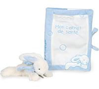 Doudou et Compagnie - Protège Carnet De Santé Bébé Garçon + Doudou Lapin Bonbon - Bleu - DC1306