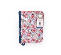 DOUDOU ET COMPAGNIE - Protège Carnet de Santé Rose Fleuri - Collection BOH'AIME FAON - Protection Pratique - 22 cm - Matière 100% Lange Coton - Idée Cadeau Naissance Pour Bébé - DC4035