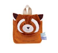Doudou et Compagnie - Sac à Dos Panda Roux - UNICEF - 20 x 20 x 10 Cm - Fermeture Velcro - Sangles Réglables - Idée Cadeau de Naissance Fille et Garçon - À Partir de 18 Mois - DC4063
