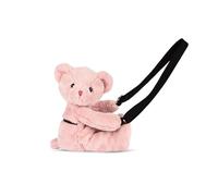 DOUDOU ET COMPAGNIE - Sac Doudou Ours rosé poudré 30 cm - Peluche Sac à Main Doux à Porter en Bandoulière - Compagnon Tendance et Réconfortant - Idée Cadeau Originale - DC4375