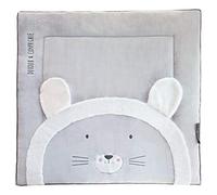 Doudou et Compagnie - Tapis de Chambre Bébé Lion - 100 x 100 cm - DC3234 | Rembourrage Épais Ultra Moelleux - Tête de Lion aux Oreilles en Relief - Collection Tapidou - Idée Cadeau Naissance Bébé