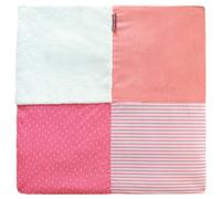 Doudou et Compagnie - Tapis d'Eveil Bébé - Tapis Mosaïque - 100 x 100 cm - Pour Bébé 0-6 Mois - Tapis Rembourré Confort Adapté au Parc - Idée Cadeau De Naissance - Corail/Blanc - Tapidou - DC3712
