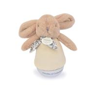 DOUDOU ET COMPAGNIE - Veilleuse Musicale Culbuto Lapin beige sable pour Bébé - Peluche Doudou Apaisante avec Mélodie Douce - Lumière Tamisée pour Nuit Sereine - Idée Cadeau Naissance - DC4198