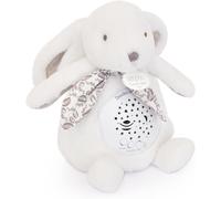 DOUDOU ET COMPAGNIE - Veilleuse Musicale Lapin blanc avec Projection d`Étoiles \u2013 Doudou Peluche avec Mélodies et Lumières Apaisantes \u2013 Compagnon Nuit Bébé \u2013 Idée Cadeau Naissance - DC42