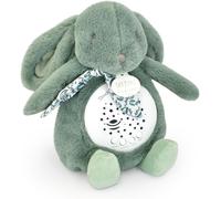 DOUDOU ET COMPAGNIE - Veilleuse Musicale Lapin vert sauge avec Projection d`Étoiles \u2013 Doudou Peluche avec Mélodies et Lumières Apaisantes \u2013 Compagnon Nuit Bébé \u2013 Idée Cadeau Naissance -