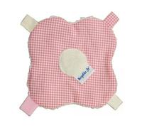 Doudou étiquettes Keptin Fleur Vichy Rose 16cm - Doudou coton bio